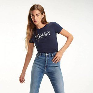 Tommy Hilfiger dámské tmavě modré tričko Tommy - S (002)